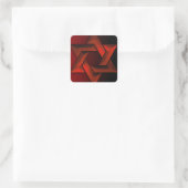 Rode en zwarte ster van David Vierkante Sticker (Tas)