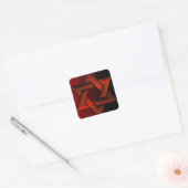Rode en zwarte ster van David Vierkante Sticker (Envelop)