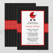 Rode en zwarte Stippen Baby shower Kaart (Voorkant / Achterkant)