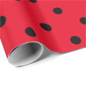 Rode en Zwarte Stippen Cadeaupapier (Rol Hoek)