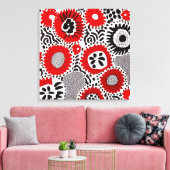 Rode en Zwarte Stippen Canvas Afdruk (Insitu (Woonkamer))