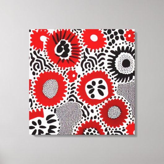Rode en Zwarte Stippen Canvas Afdruk (Voorkant)