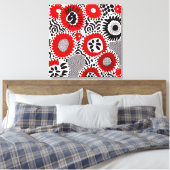 Rode en Zwarte Stippen Canvas Afdruk (Insitu (Slaapkamer))