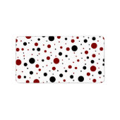 Rode en zwarte stippen etiket (Voorkant)