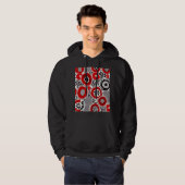 Rode en Zwarte Stippen Hoodie (Voorkant volledig)