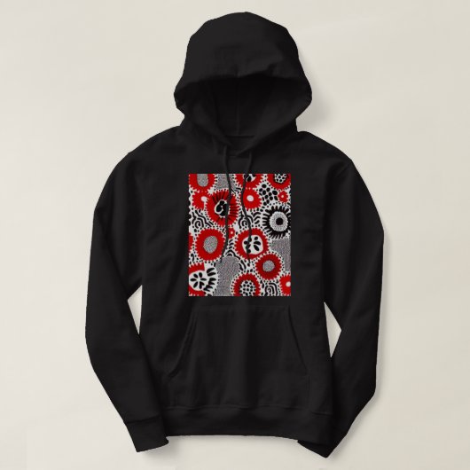 Rode en Zwarte Stippen Hoodie (Design voorkant)