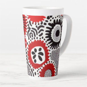 Rode en zwarte Stippen Latte Mok