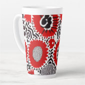 Rode en zwarte Stippen Latte Mok (Linkerhoek)