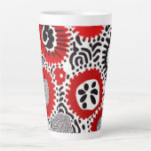 Rode en zwarte Stippen Latte Mok (Voorkant)