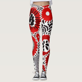 Rode en Zwarte Stippen Leggings