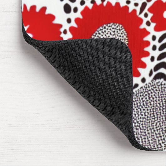 Rode en zwarte Stippen Muismat (Hoek)