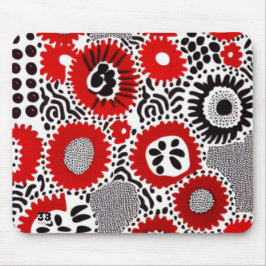 Rode en zwarte Stippen Muismat