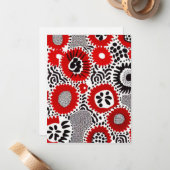 Rode en zwarte Stippen Notitiekaartje (Voorkant / Achterkant in situ)