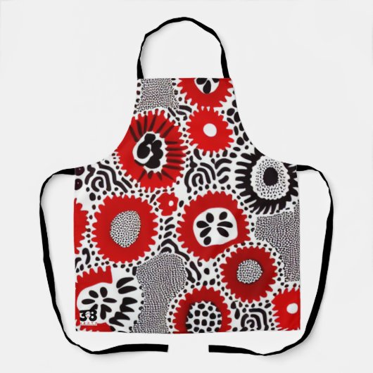 Rode en zwarte Stippen Schort (Voorkant)