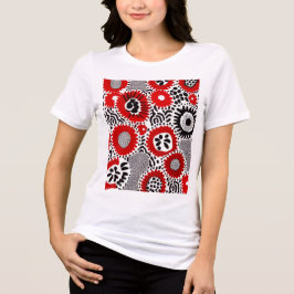 Rode en Zwarte Stippen Tri-Blend Shirt