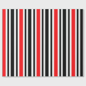 Rode en zwarte streep cadeaupapier (Vlak)