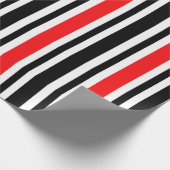 Rode en zwarte streep cadeaupapier (Hoek)