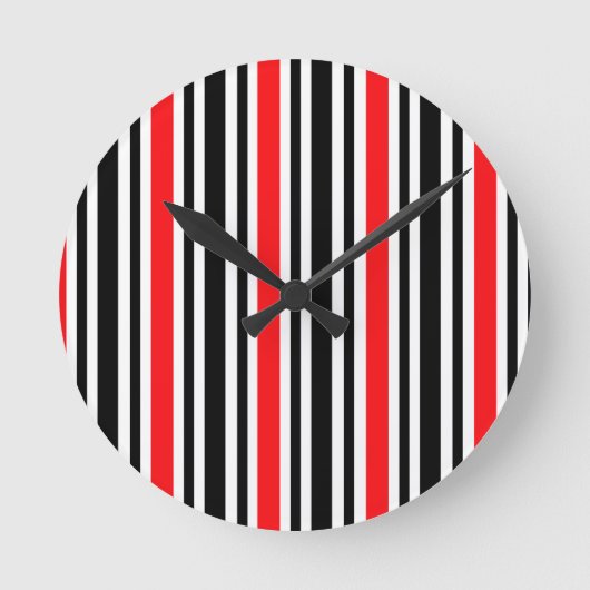 Rode en zwarte streep ronde klok (Voorkant)