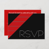 Rode en zwarte streep RSVP (Voorkant / Achterkant)