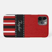 Rode en zwarte strepen Case-Mate iPhone case (Achterkant (horizontaal))
