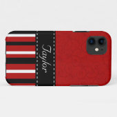 Rode en zwarte strepen Case-Mate iPhone case (Achterkant (horizontaal))