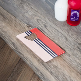 Rode en zwarte strepen creditkaart flessenopener