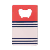 Rode en zwarte strepen creditkaart flessenopener (Achterkant)