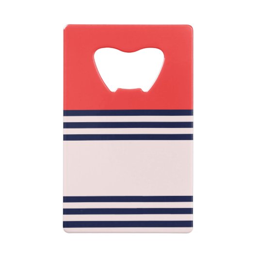 Rode en zwarte strepen creditkaart flessenopener (Achterkant)