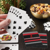 Rode en zwarte strepen met Initiaal Pokerkaarten (Insitu)