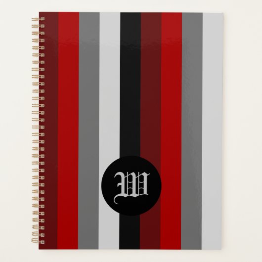 Rode en zwarte strepen planner (Voorkant)