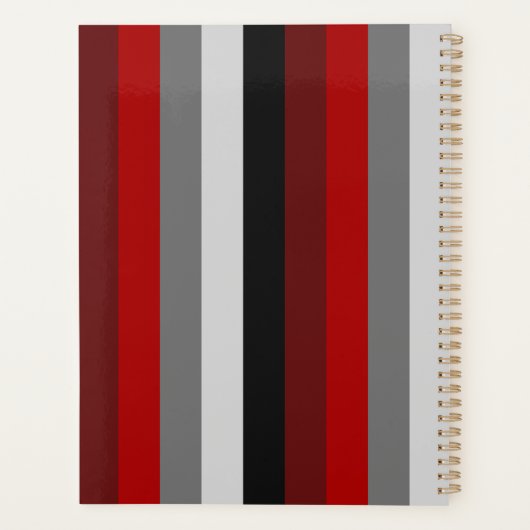 Rode en zwarte strepen planner (Achterkant)