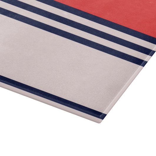 Rode en zwarte strepen snijplank (Hoek)