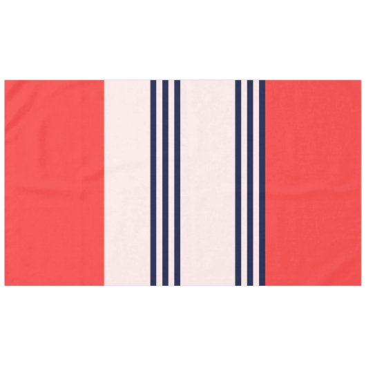 Rode en zwarte strepen tafelkleed (Voorkant (Horizontaal))