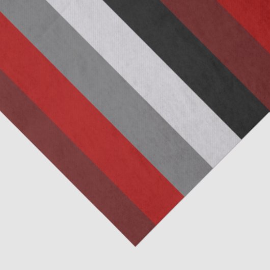 Rode en zwarte strepen tissuepapier (Detail)