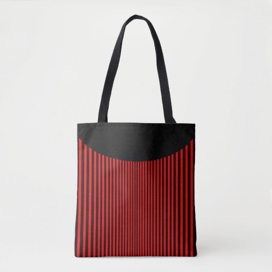Rode en zwarte strepen tote bag (Voorkant)