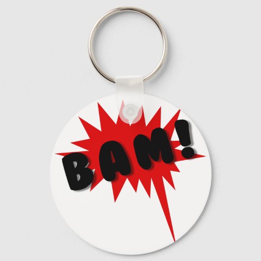 Rode en zwarte strips tekst en verbluffend design  sleutelhanger (Voorkant)