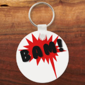 Rode en zwarte strips tekst en verbluffend design  sleutelhanger (Voorkant)