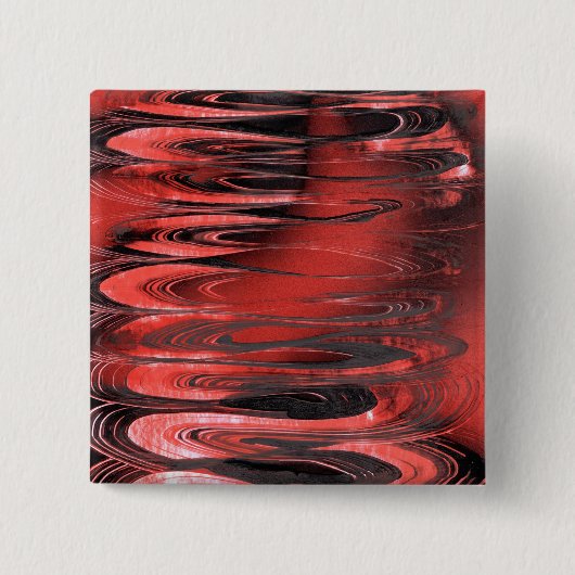 Rode en zwarte surrealistische lente vierkante button 5,1 cm (Voorkant)