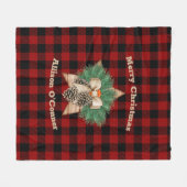 Rode en zwarte tartan nordic houten kerstster fleece deken (Voorkant (Horizontaal))