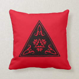 Rode en zwarte tribale piramide! kussen
