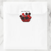 Rode en Zwarte Tulp Boeket Vierkante Sticker (Tas)