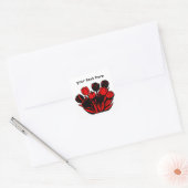 Rode en Zwarte Tulp Boeket Vierkante Sticker (Envelop)