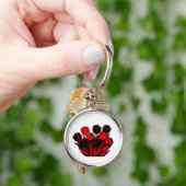 Rode en Zwarte Tulpboeket Sleutelhanger (Hand)