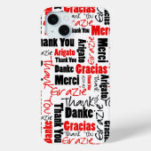 Rode en zwarte Typografie Meertalige dank Case-Mate iPhone Case (Achterkant)