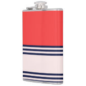 Rode en zwarte uniforme strepen heupfles (Links)