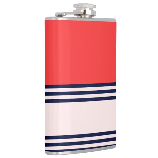 Rode en zwarte uniforme strepen heupfles (Rechts)