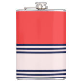 Rode en zwarte uniforme strepen heupfles (Voorkant)