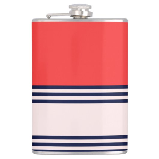 Rode en zwarte uniforme strepen heupfles (Voorkant)