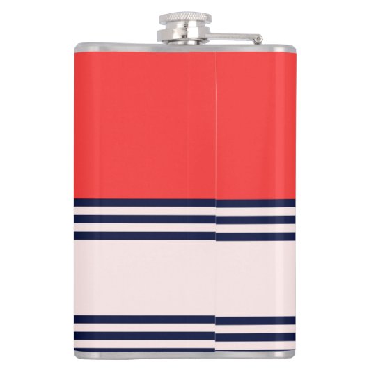 Rode en zwarte uniforme strepen heupfles (Achterkant)