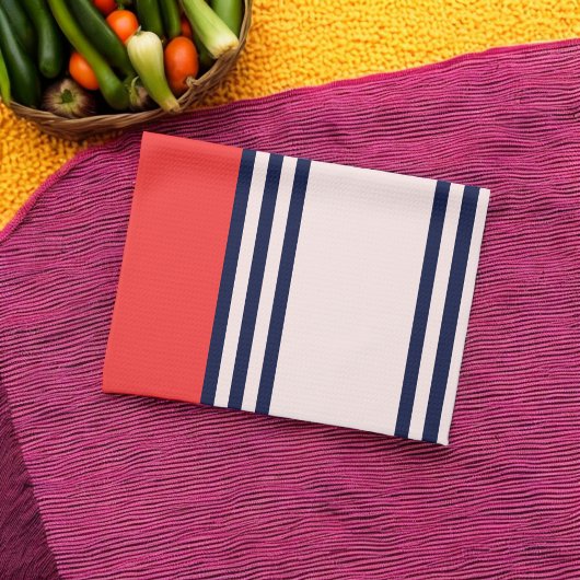 Rode en zwarte uniforme strepen theedoek